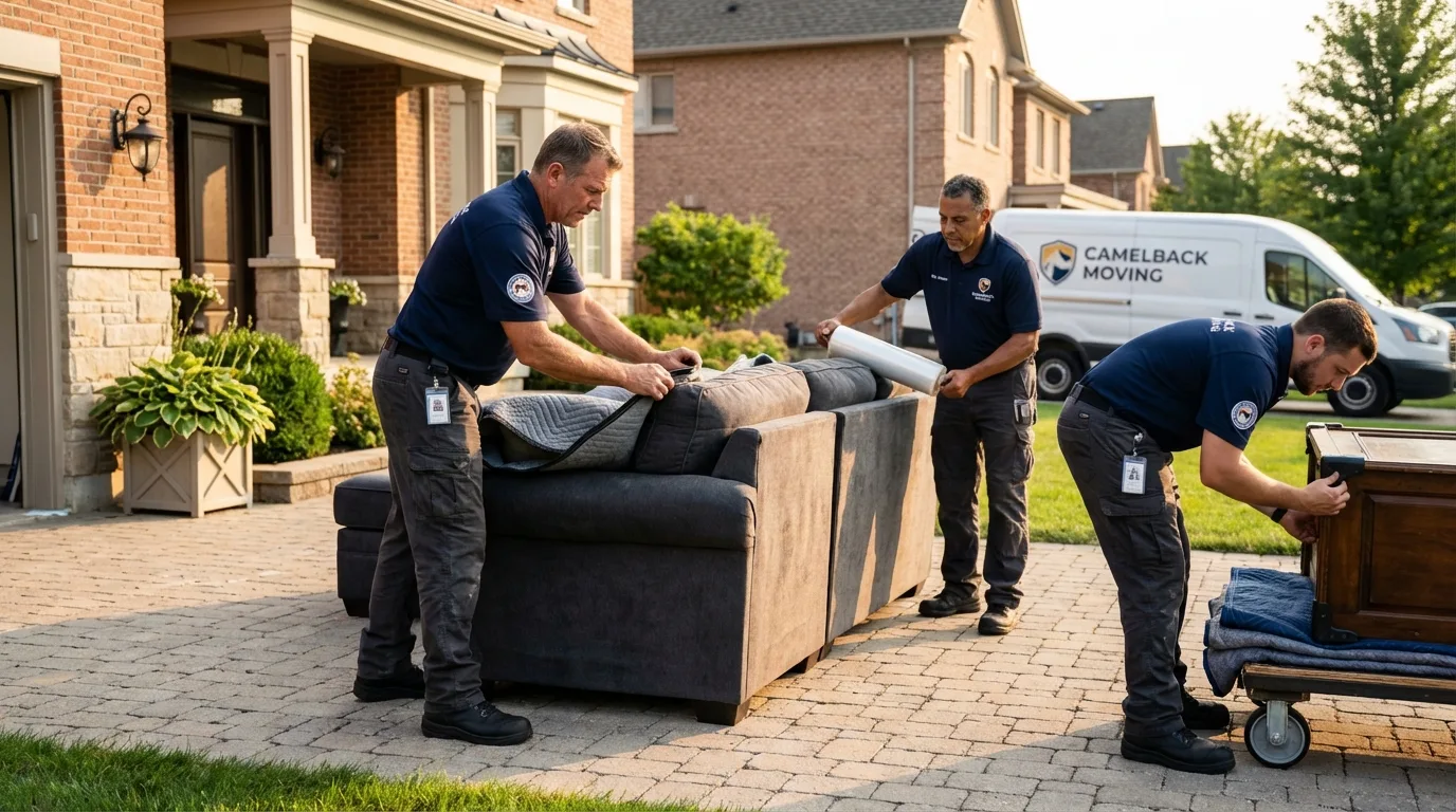 Large estate moving crew wrapping furniture in Hammonton, NJ
